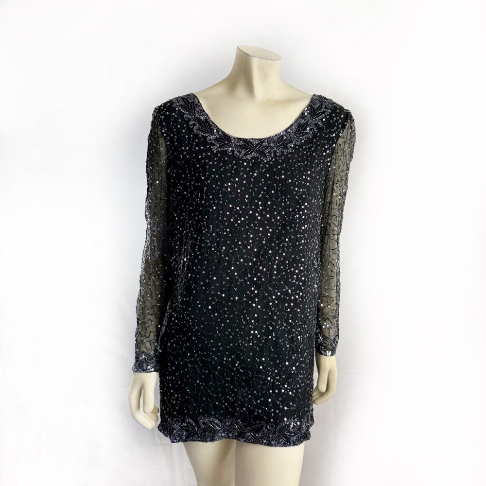 Stenay Sequins Silk Blouse Size L